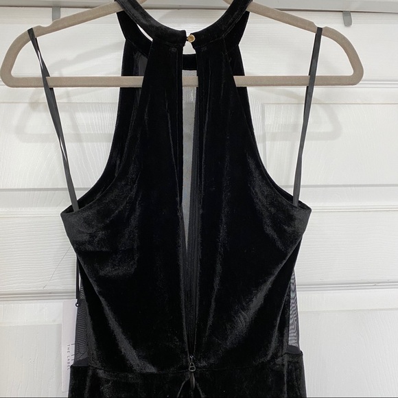 Lulu’s Ryse Lauren Mesh Cut Out Velvet Jumpsuit - Picture 6 of 6